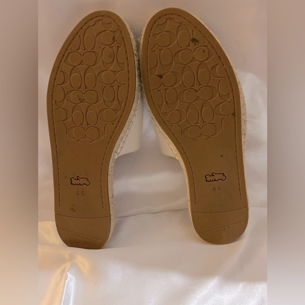 Coach Leather Espadrille Sandal in color Chalk - Picture 8 of 8